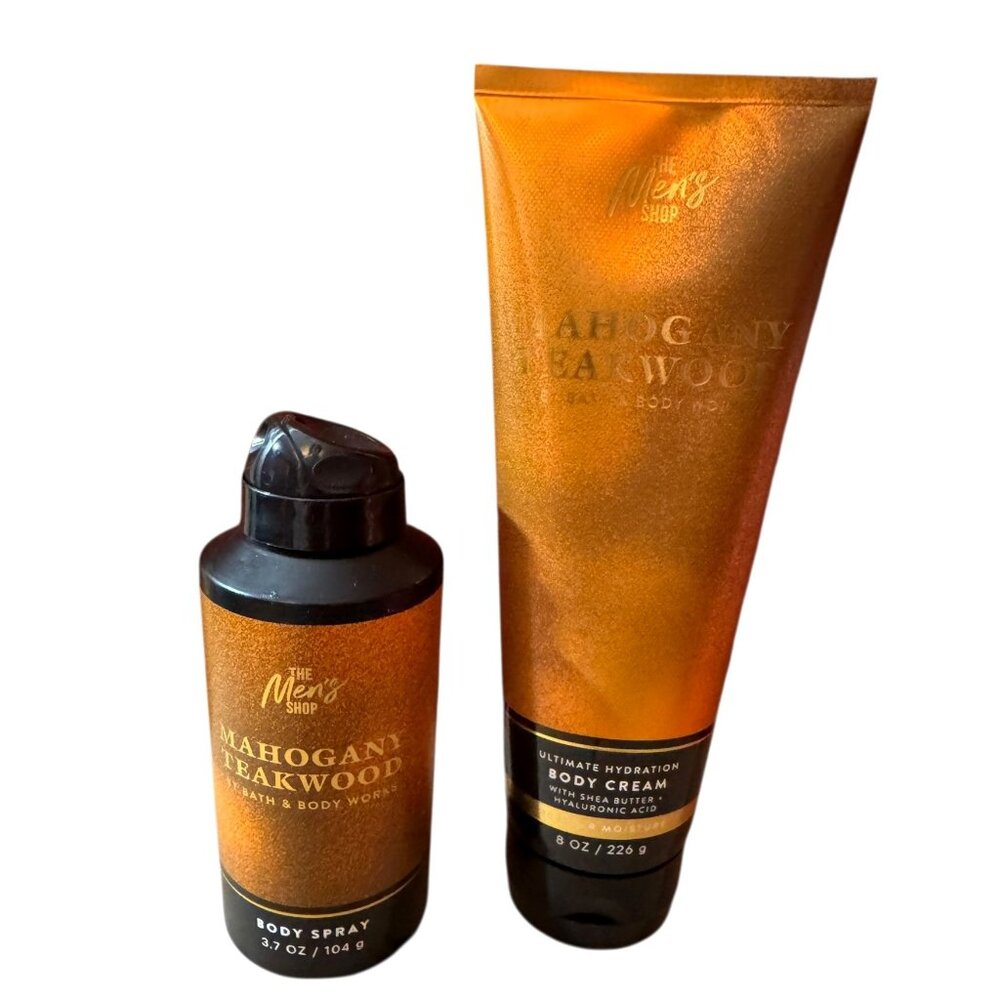 Mahogany Teakwood Mens‎ Body Spray & Ultimate Hydration Body Cream NEW